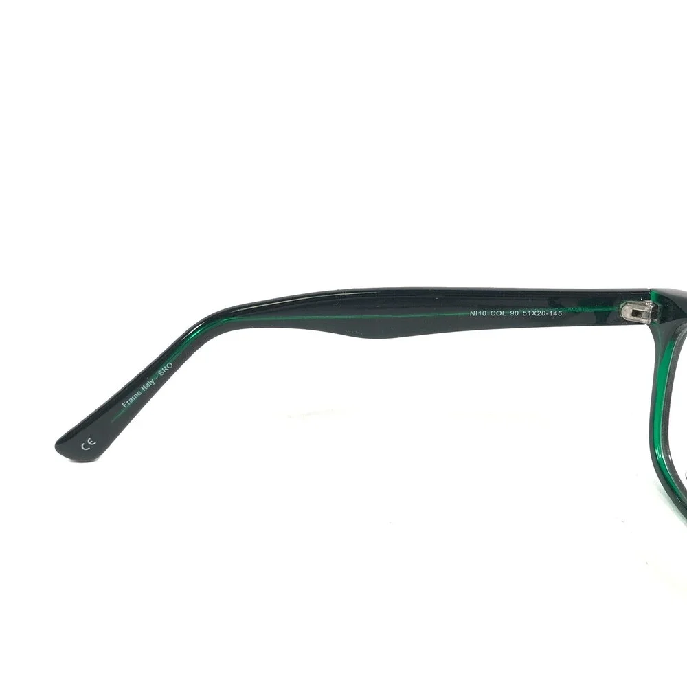 Next Issue NI 10 COL 90 Eyeglasses Frames Black Green Square Full Rim 51-20-145